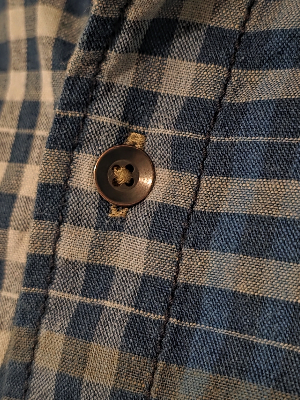 Tommy Bahama Blue, Green & White Plaid Button-Down Shirt - Picture 3 of 6